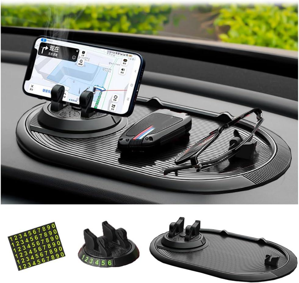 Multifunction Car Anti-Slip Mat Auto Phone Holder Car Dashboard Mat with Phone Holder in Car Auto Non-Slip Car Mats for Phone Slip (Mat B)