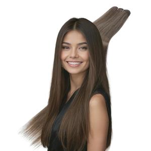 30 Inch Brown Mix Blonde Hair Extensions Sew in Bundles Synthetic Hair Weft 200g Long Straight Hair Extensions for Thin Hair