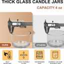 SHOWIN Thick Candle Jars for Making Candles 16 Pcs, 4 OZ Empty Jars with Wood Lids for Candle Making, Sample Container - Dishwasher Safe,Clear
