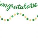Green Congratulations Banner Sign Prestrung Congrats Banner Garland Congratulations Decorations Congrats Graduation Banners for Graduation Decorations Retirement Wedding Party Decor Supplies