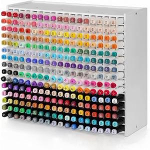 Marker Organizer270 Slots Marker Storage Organizer, Marker Holder with Divider Art Marker Rack for Pens Colored Pencils Art Brushes Adjustable Pencil Holder for Desk Organizer