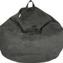 Bean Bag Stuffed Animal Storage Chair Cover (No Filler) for Kids and Adults. Extra Large Bird's Nest Beanbag Memory Foam Soft Premium (Grey, 3 ft (Cover Only))