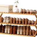 Choclaif Free Standing Shoe Racks for Closet, Shoe Shelf Bamboo Shoe Rack for Bedroom, Entryway Hallway Closet Living Room Organizer(3 Tier)