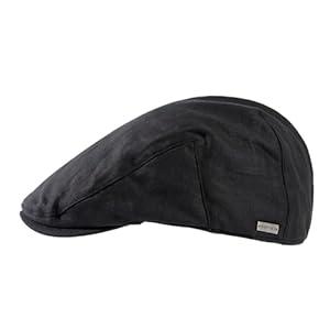 TOP-EX Men's Linen Flat Cap - Summer Ivy Newsboy Hats, Gatsby Cabbie Golf Driving Cap for Hombre Irish Scally Paperboy Pageboy Cap, Black X-Large XL Extra Large Big Head Oversize