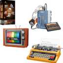 JMBricklayer Typewriter Walkman Television Building Toys 20131, Collectible Vintage Display Model Office Room Decor, Creative Hobbies Activity, Unique Gift Ideas for Adults Teens Kids(660 Pieces)