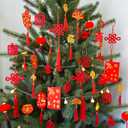 Winlyn 106 Pcs Chinese New Year Decorations Chinese Hanging Good Luck Ornaments Red Lanterns Festive Tree Ornaments Paper Fans for Asian Chinese Lunar New Year 2026 Year of The Horse Party Decor