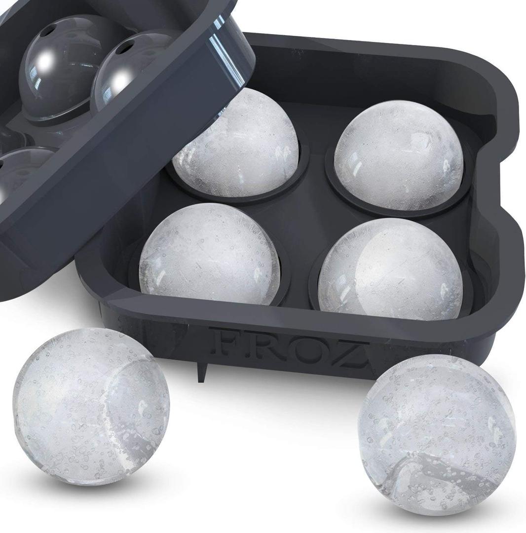 Housewares Solutions Froz Ice Ball Maker  Novelty Food-Grade Silicone Ice Mold Tray With 4 X 4.5cm Ball Capacity Housewares Solutions Froz Ice Ball Maker  Novelty Food-Grade Silicone Ice Mold Tray With 4 X 4.5cm Ball Capacity