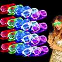 TURNMEON 20 Pack LED Glasses Easter Basket Party Favors,6 Colors Light Up Glasses Glow In The Dark Party Supplies Shutter Shades Glow Sticks Glasses Neon Party Birthday Wedding Concerts Pool Glow Toy