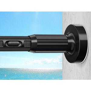 Tension Curtain Rod 41-86In-150Lb, Curtain Rod No Drilling for Window or Bathroom Patio, Adjustable Heavy Duty Shower Curtain Rod, Easy to Install, Never Rust, Rod Diameter 1.26 Inches-Black