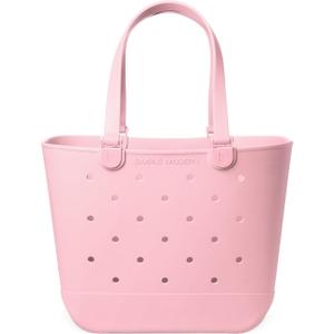 Simple Modern Extra-Large Beach Bag | Waterproof Getaway Rubber Tote with Zipper Pocket for Travel, Pool, Boat, Groceries, Sports | Blush