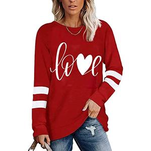 Valentine Shirts for Women: Cute Love Graphic Tee Long Sleeve Heart Tops