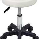 FURWOO Round Rolling Stool Height Adjustable Stool with Wheels for Spa Salon Massage White