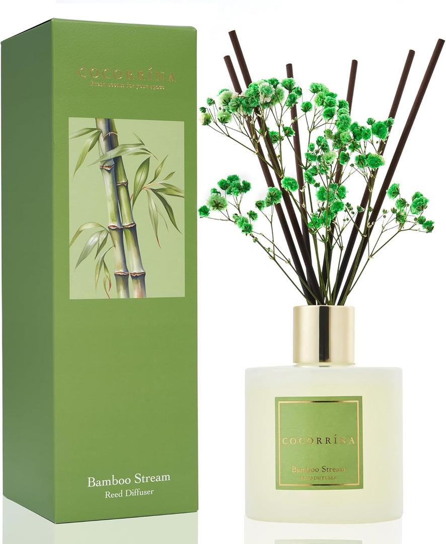 Cocorrína Reed Diffuser Sets, 6.7 fl oz. Black Forest Diffuser with Sticks Home Fragrance Reed Diffuser for Bathroom Shelf Decor
