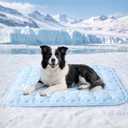 Luciphia Premium Dog Cooling Mat Non-Slip Q-MAX>0.5 Self-Cooling Pad for Large Pet Indoor Portable Kennel Puppy Bed for Couch Summer Crate Pad for Dog Washable Light Blue 40x60 inches