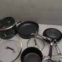 Calphalon 10-Piece Non-Stick Kitchen Cookware Set Black Pots & Pans with Stay-Cool Stainless Steel Handles Hard-Anodized Aluminum for Even Heating