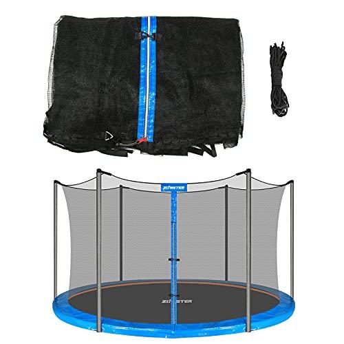 12 FT Trampoline Replacement Safety Enclosure Net for 6 Straight Poles Round Frame Trampolines, Breathable and Weather-Resistant with Adjustable Straps(NET ONLY)