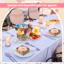 SiliFine 48 Pcs Wedding Favors for Guests Small Ceramic Bowl Bulk Gifts Set 3.3 Inch Floral Design Mini Dipping Sauce Dish with Card Box for Bridal Pooja Baby Shower Birthday (Flower,Pink)
