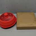 Microwave Splatter Cover Glass Splatter Guard Lid with Collapsible Silicone for Food Pot Plate Cover 10.8 inch Red