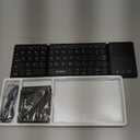 Samsers Foldable Bluetooth Keyboard with Touchpad  Portable Wireless Keyboard with Holder, Rechargeable Full Size Ultra Slim Pocket Folding Keyboards for Android Windows iOS Tablet & Laptop  Black