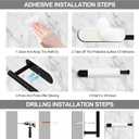 Kaishun Paper Towel Holder Under Cabinet, Self Adhesive or Drilling Paper Towel Holder, for Kitchen, Bathroom, Pantry, Fridge