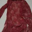 Womens Mesh Long Sleeve Top Sheer Blouse Sexy See Through Tee Shirt Lace Tops, Size M