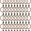 40-Pack Copper Metal Curtain Rings with Clips (1.5")