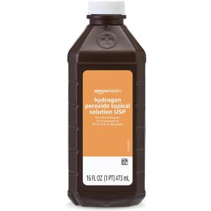 Amazon Basics - Hydrogen Peroxide Topical Solution USP, 16 fl oz (Pack of 4) (Previously Solimo)
