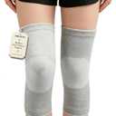 Knee Sleeves For Women Bamboo Pair Compression Leg Brace Pain Arthritis Plus Size Wraps Relief Running Sleeping Under Soft Elastic Vendas Para Rodillas Protector Gym Mujer Rodilleras Weightlifting(Gray,XX-Large)