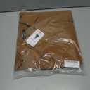 ZESICA Womens Long Sleeve Crop Trench Coat Lapel Double Breasted Loose Casual Jacket with Pockets (Brown, L)