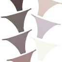 2 x DEANGELMON Women String Bikini Panties Seamless Underwear Microfiber No Show Invisible Stretchy Soft Pack (L)