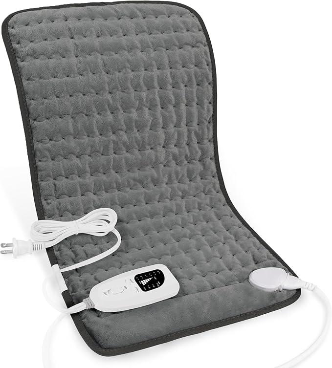 Deepsoon Heating Pad,Electric Heating Pads for Back,Neck,Abdomen,Moist Heating Pad for Shoulder,Knee,Arms,Legs,Dry/Moist Heat & Auto Shut Off,Christmas Gifts for Men and Women,Dark Gray,24x12 Inch