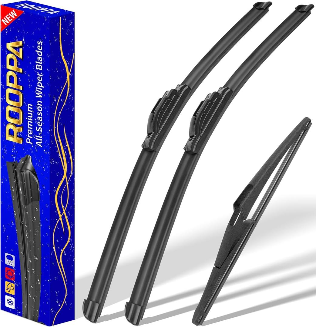 3 wipers Replacement for 2014-2021 2022 2023 Nissan Rogue, Windshield Wiper Blades Original Equipment Replacement - 26"/17"/12" (Set of 3) U/J HOOK Windscreen wipers