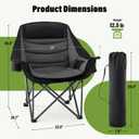 Padded Camping Chair for Adults 2 Pack Heavy Duty 500lbs Support Portable Folding Camping Chair with Cup Holder Cooler Pockets for Outdoor Beach Fishing Garden (Black & Dark Gray), Twin Pack