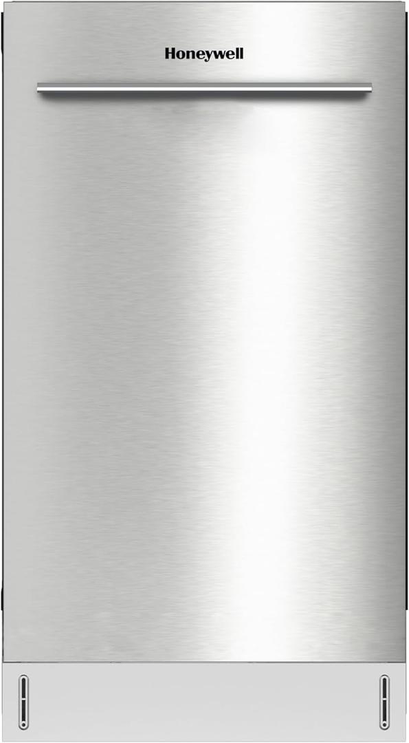 Honeywell 18-Inch Dishwasher with 8 Place Settings, 6 Washing Programs, Stainless Steel Tub, UL & Energy Star Certified, Stainless Finish