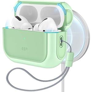 ESR for AirPods Pro 2 Case, Compatible with Airpods Pro Case 2nd / 1st Generation (2023/ 2022/ 2019), Compatible with MagSafe, Full Drop Protection Cover with Lanyard, Light Green