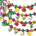 Retrowavy 4 Pcs Sukkot Fruit Hanging Decorations with 36 Pieces Sukkot Paper Cards Pomegranate Lemon Willow Sprigs Sukkah Foil Hanging Decor Banner Decorations for Jewish Party Decor