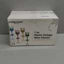 XUWAIDSGN 24 Pcs 7oz Plastic Vintage Glasses Drinking Glasses Unbreakable Wedding Glassware Crystal Water Goblets Reusable Drinkware Vintage Champagne Flutes (24, Rose Gold)