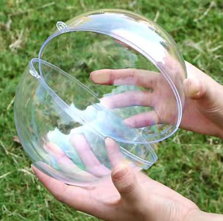 Giant 140mm/5.5inch=5PCS Extra Large Clear Ball Ornaments, Big Fillable Christmas Balls Shatterproof Ornament Baubles for DIY Crafts Christmas Wedding Party Decor