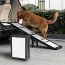 Dog Car Ramps, 8 Heights Support Legs 220lbs Non-Slip Large Dogs | Carry-On Size for Easy StoragePortable & Heavy-Duty BuildEasy to Clean