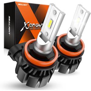 SEALIGHT H11 LED Fog Light Bulb, 600% High Bright 50000 Hours Lifespan H16 H8 Fog Light Bulbs H11 Fog Lights LED Bulb, 6500K Cool White Strong Penetration, Play and Plug, Pack of 2