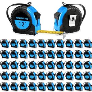 Copkim 50 Pieces Tape Measure Retractable and Easy Read with Fractions Marked Easy Read Basics Self Locking Measuring Tape Bulk for Engineer Contractors(12 Ft,Blue)