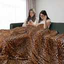 MACEVIA California King Blanket for Bed, Flannel Fleece Big Soft Blanket, Huge Blankets 120"x120" Cozy Warm Comfort, Extra Large Soft Plush Giant for Travel Camping 260GSM (Brown Leopard) (Fleece (120x120 IN), Brown Leopard Print)