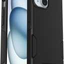 OtterBox iPhone 16e, 15, 14, & 13 Commuter Series Case - BLACK, slim & tough, pocket-friendly, with port protection (ships in polybag)