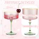 XUWAIDSGN 12 Pcs Champagne Martini Glasses 9 Oz with Gilded Removable Gold Rim Coupe Glasses Pink Martini Glasses Plastic Mimosa Vintage Coupe Glasses Set For Wedding Anniversary (12, Pink & Green)