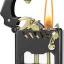 Vintage Lighter, Cool Trench Lighter, Unique Mecha Metal Rocker Lighters, Novelty Refillable Kerosene Lighters with Transparent Visible Fuel Tank, Classic Gifts for Men Dad Husband, No Oil