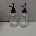 2 Pack Thick Clear Glass Pint Jar Soap Dispenser with Matte Black Stainless Steel Pump, 16ounce Clear Boston Round Bottles Dispenser with Rustproof Pump for Essential Oil, Lotion Soap