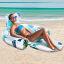 Pool Floats Adult Heavy Duty Inflatable Pool Lounger Floating Tanning Rafts Water Floaty Lounge Lake Beach Party Games