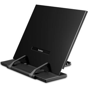 Readaeer Metal Book Stand for Desk Portable Document Holder for Cook Book, Music Book, iPad, Laptop, Reading Rest with 7 Adjustable Positions and Page Paper Clips