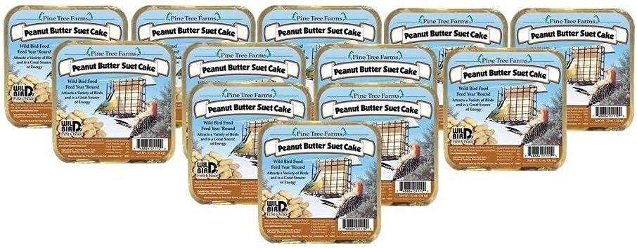 12 Pack Pine Tree Farms Peanut Butter Suet Cake Wild Bird Food 12 Ounce
