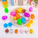 12 Pack Filled Easter Eggs with Animal Pull Back Car Toys - Surprise Toy Assortment for Easter Egg Hunts, Basket Stuffers & Party Favors | Easter Gifts for Kids Boys Girls